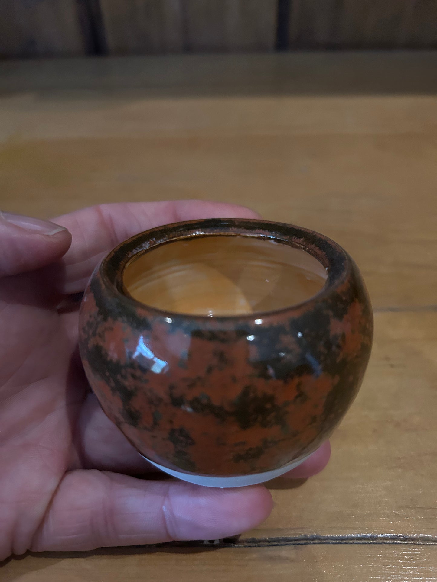 Mottled Brown Lidded Jars