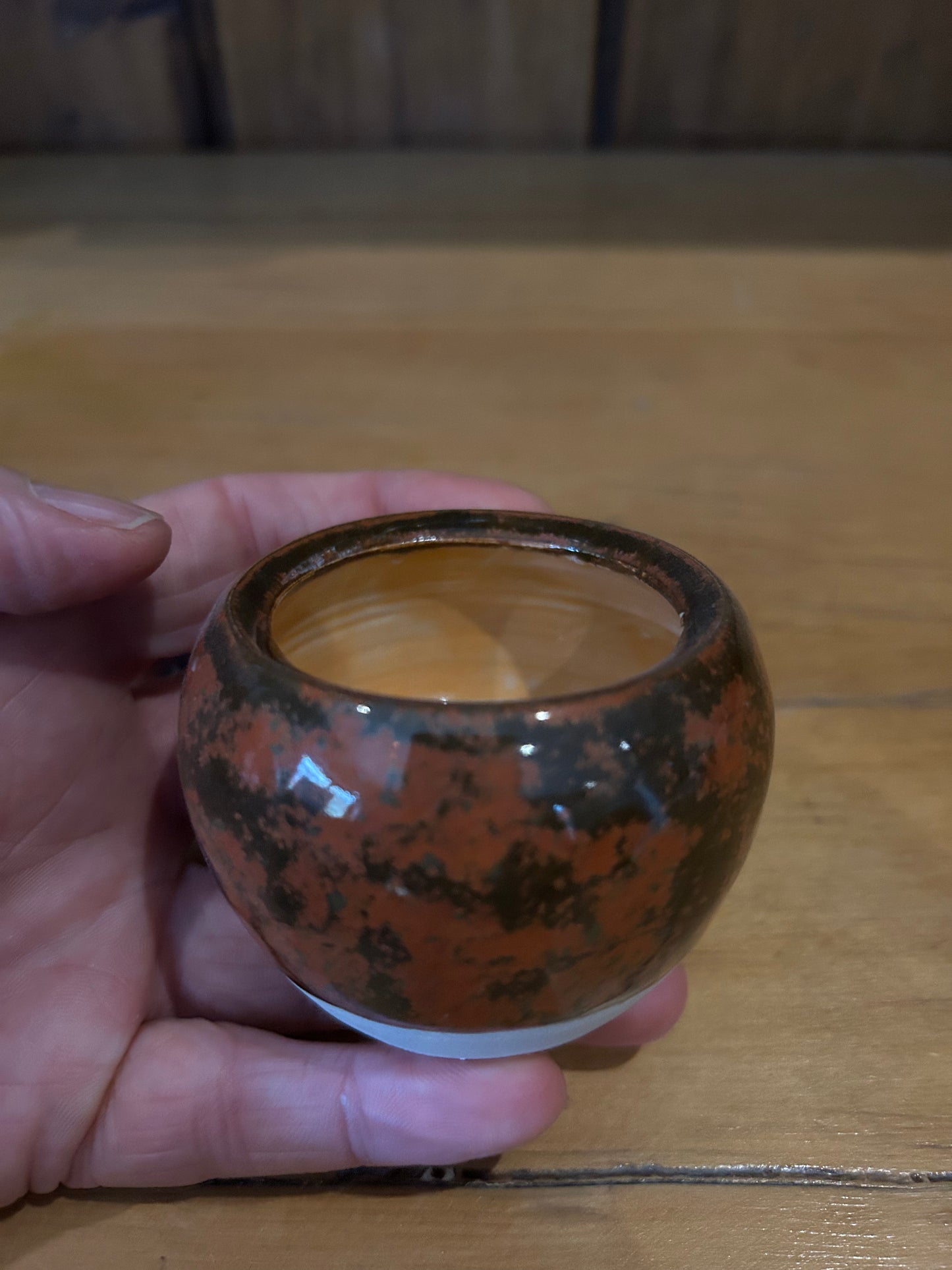 Mottled Brown Lidded Jars
