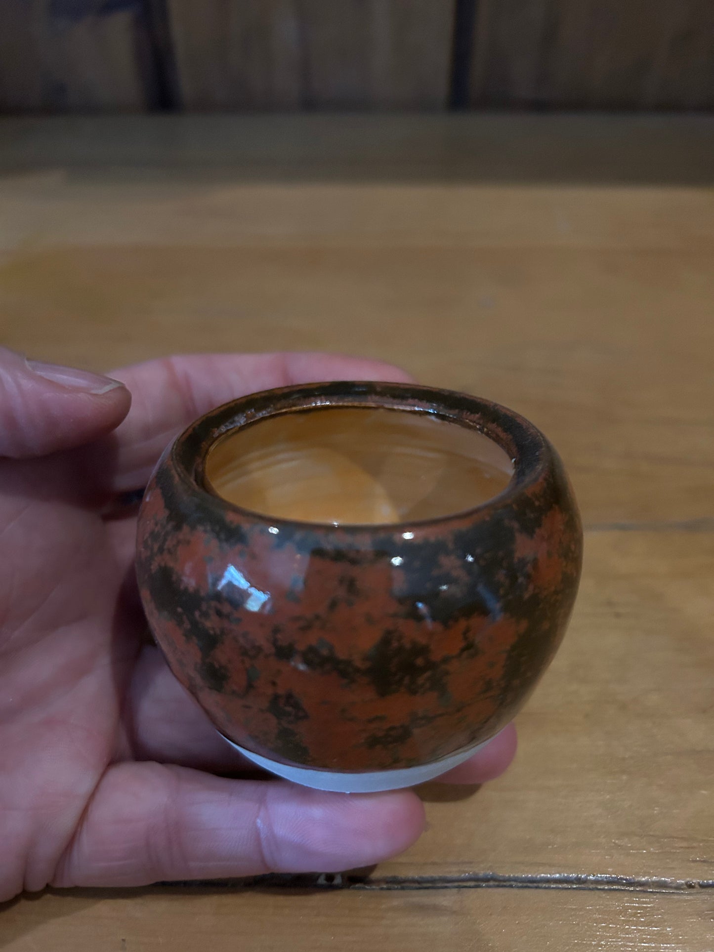 Mottled Brown Lidded Jars