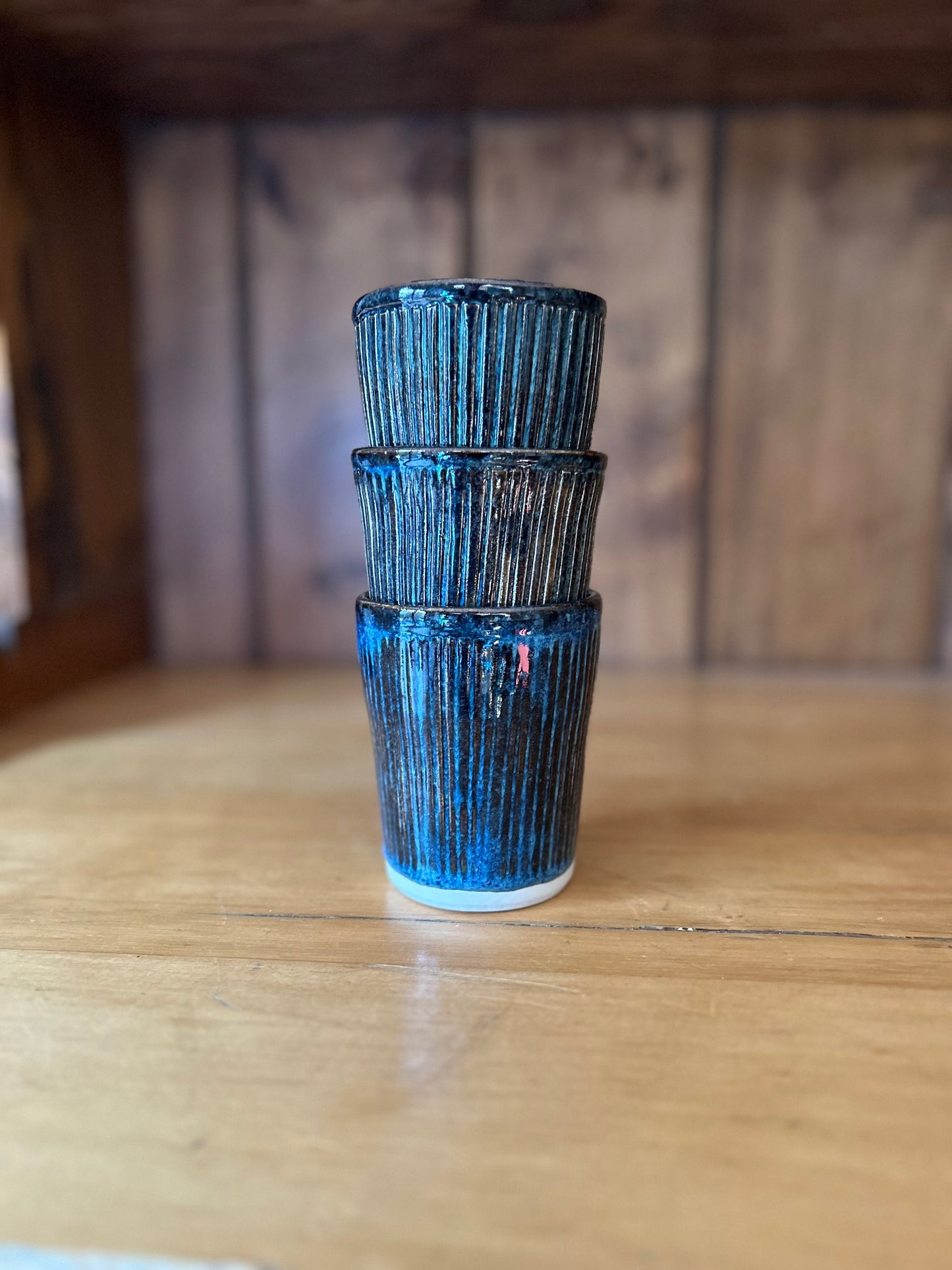 Tall Ribbed Beakers