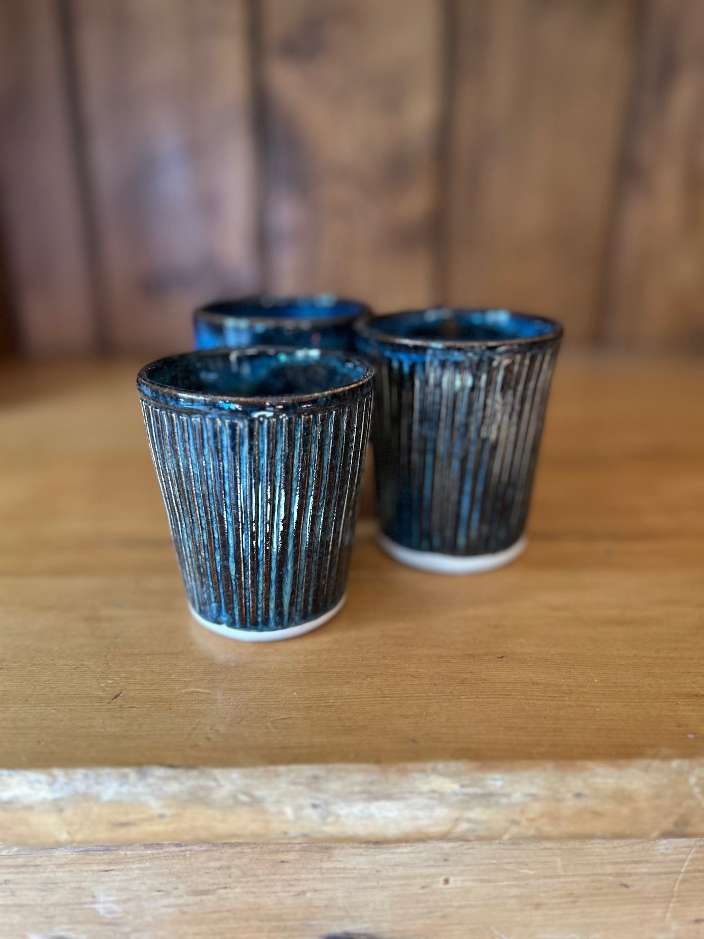 Tall Ribbed Beakers