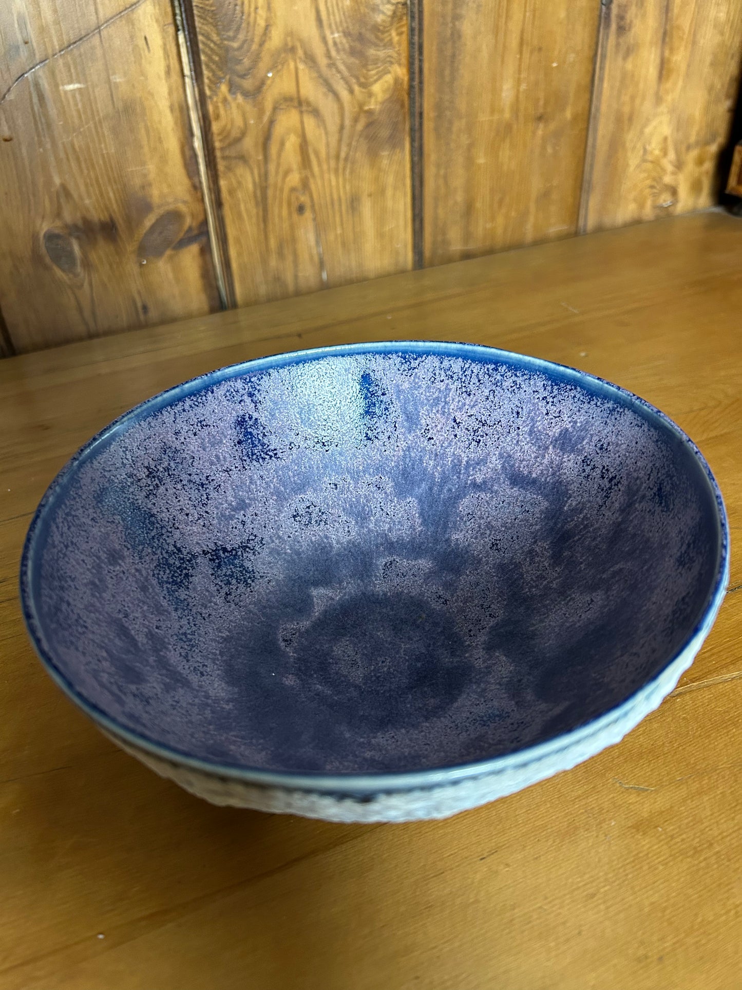 Medium Sized Mottled Blue "Lava" Bowl