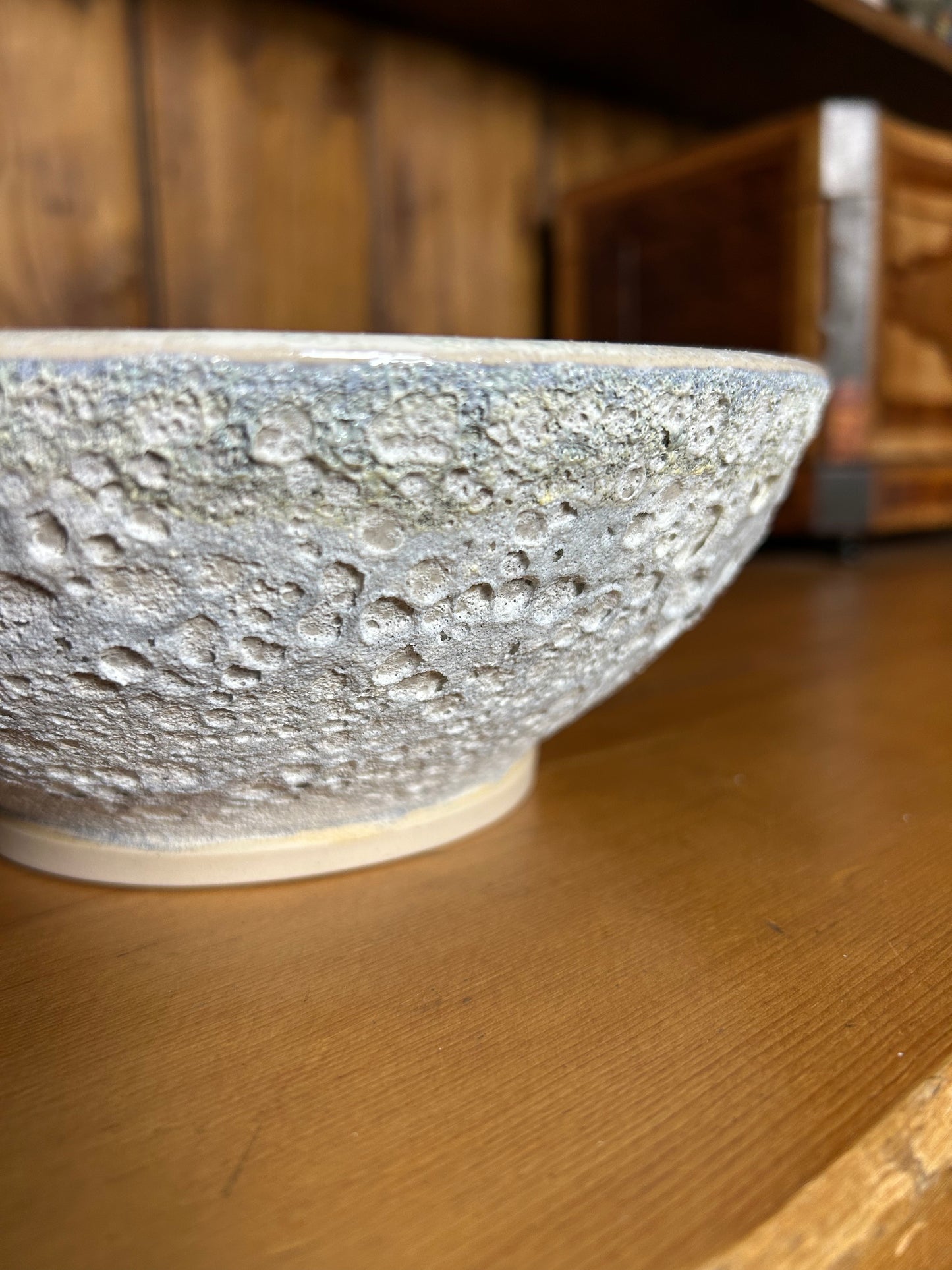 Medium Sized White "Lava" Bowl
