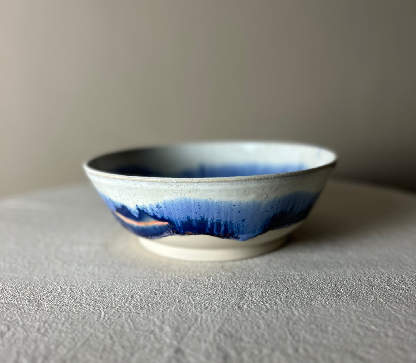 Shallow Blue & White Bowl