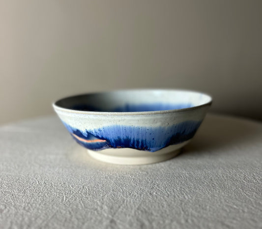 Shallow Blue & White Bowl