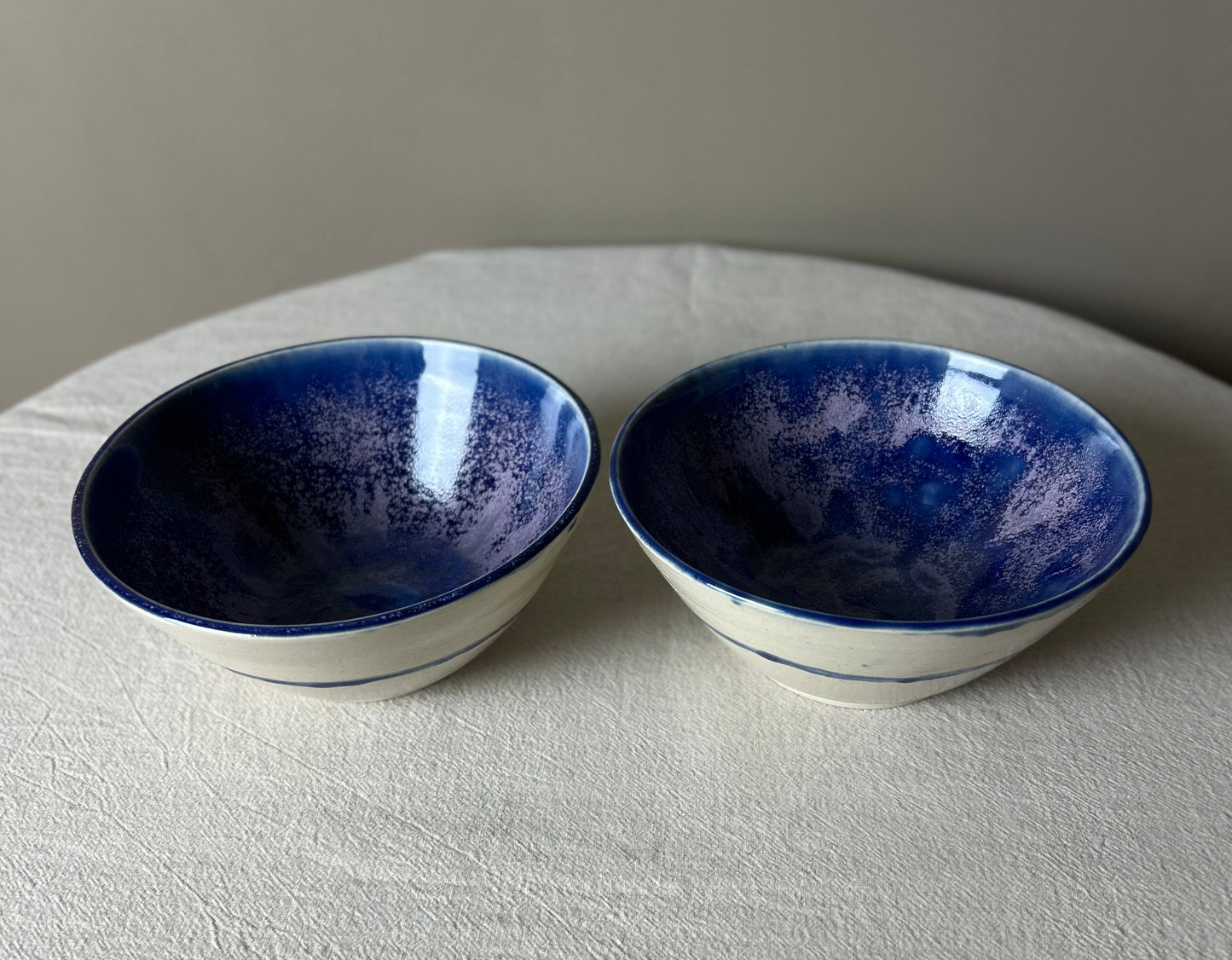 Small Blue Mottled Bowls