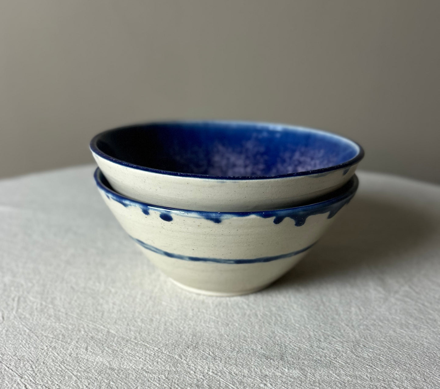 Small Blue Mottled Bowls