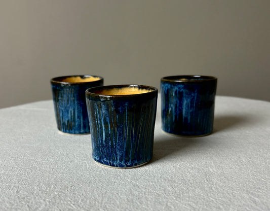 Blue Ribbed Beakers