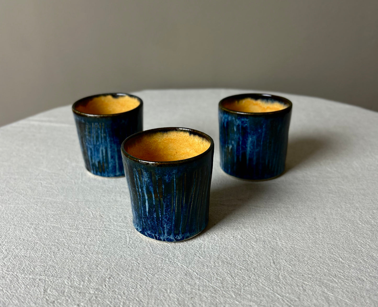 Blue Ribbed Beakers