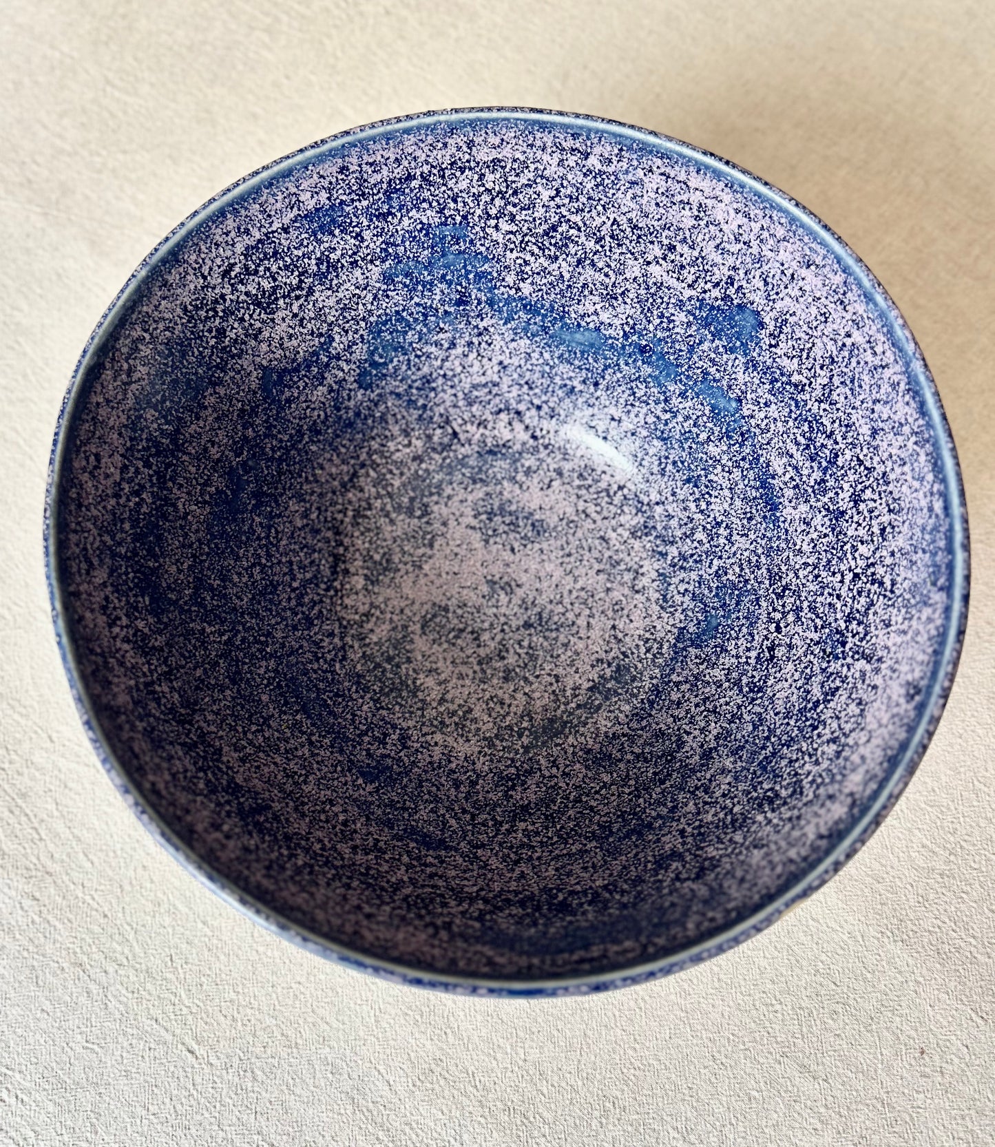 Mottled Blue Large Serving Bowl