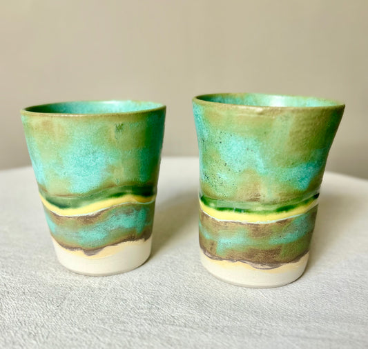 Mottled Green Beakers