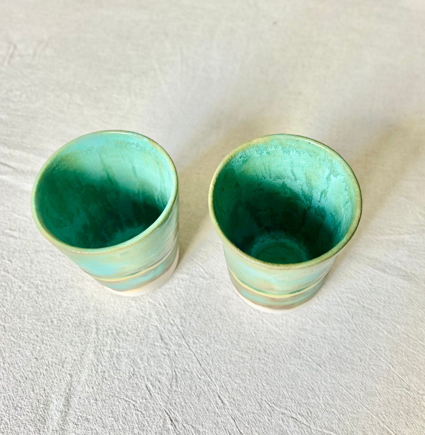 Mottled Green Beakers
